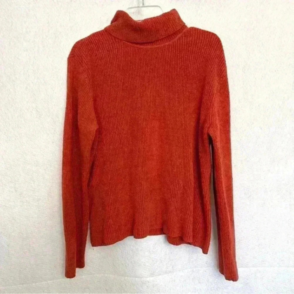 Talbots Sweater Pullover Turtleneck Ribbed Womens Size XL Vibrant Red